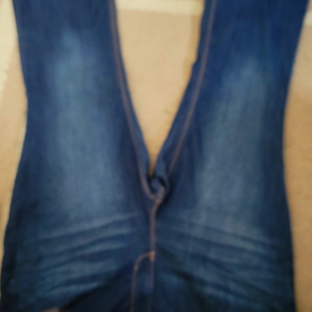 Blu stitch flare leg jeans